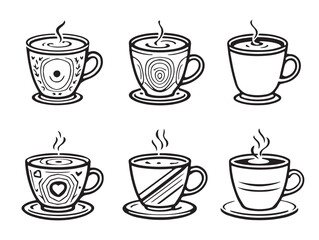 Obraz premium elegant latte line art simple coffee drawing