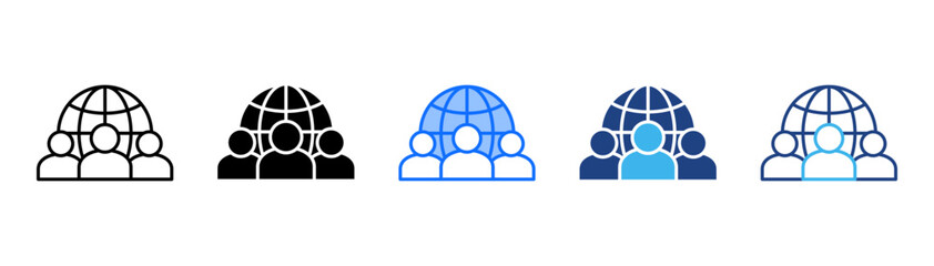 Outsourcing Icon Set With Multiple Style Collection 