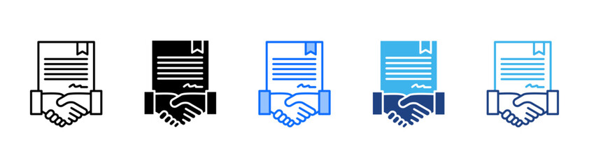 Agreements Icon Set With Multiple Style Collection 