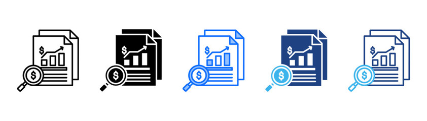 Cost Analysis  Icon Set With Multiple Style Collection 