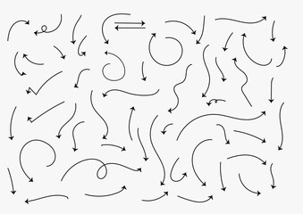 Dynamic Arrow Set Vector, Navigation and Flow Symbols, Isolated on Transparent Background