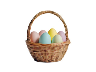 a basket with eggs in it