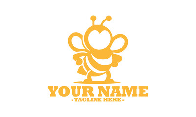 bee with honey logo vector graphic. vector illustration of a detailed bee honey, cute bee vector and bee logo design