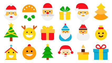 Fototapeta premium Festive Santa Claus emoji wearing a red Christmas hat perfect for holiday greetings