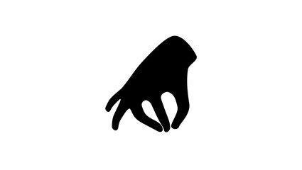 hand showing heart , black isolated silhouette