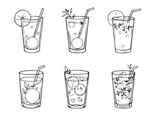 Lemonade line art minimalist vector illustration design