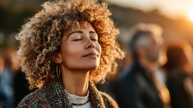 A group of friends meditating together outdoors, taking a moment to unwind and stay mentally healthy in a natural environment.