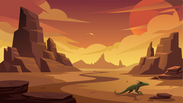 The eerie silence of the rocky desert is occasionally broken by the howling wind or the scurrying of a lizard.