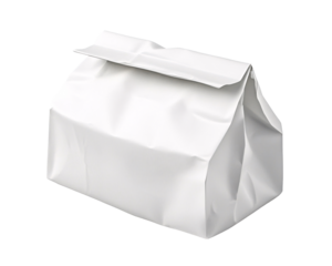 a white bag with a handle