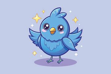  cute bluebird colorful Vector