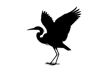 Heron silhouette flying bird wildlife vector image