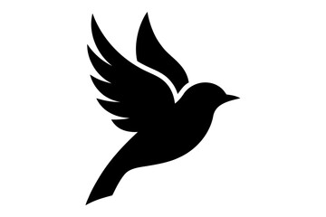 Black silhouette flying bird vector graphic design