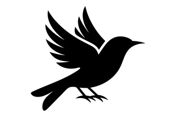 Flying bird silhouette vector image illustration