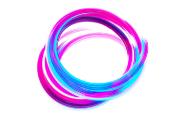 Colorful Twisted Shape on Black, Swirl Background, cut out transparent