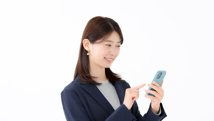 女性　スマートフォン