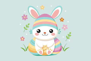  cute bunny colorful Vector