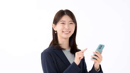 Fototapeta premium 女性 スマートフォン