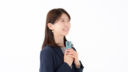 Fototapeta premium 女性 スマートフォン