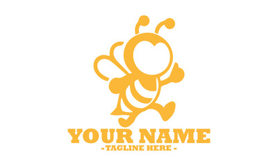 bee with honey logo vector graphic. vector illustration of a detailed bee honey, cute bee vector and bee logo design