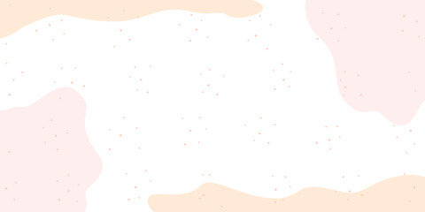 Obraz premium Pastel background with various shapes and doodle objects. Abstract contemporary modern trendy vector illustration. Stamp texture with dots.