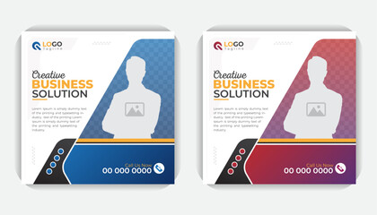 Corporate and stylish square web banner for social media post template design, Facebook Post, Instagram Post template 
