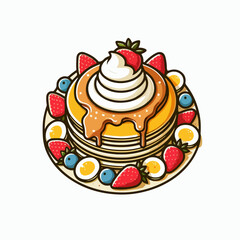 Illustration of a full topping birthday cake