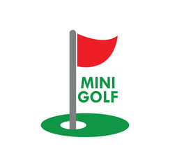 mini golf icon on white background	