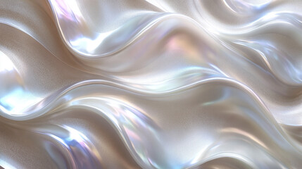Obraz premium Opalescent High-Resolution Flow Wave Text Silky Pearl