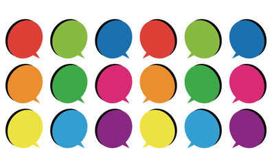 吹き出し　丸　アイソメトリック　セット