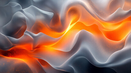 Obraz premium And Fiery Sinuous Gray Gradient Orange Featuring Soft
