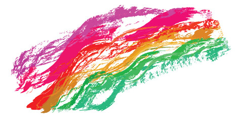 Abstract illustration painting featuring of colorful brush strokes  on a white background