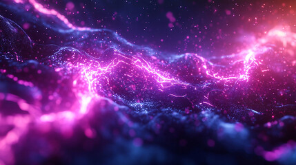 Fototapeta premium Blue And Tones Purple Electric Neon Dark Void Against