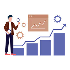 Business growth chart :Vector Icon which can easily modify or edit