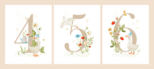 Watercolor milestone cards illustration for kids