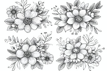 hand drawn floral element