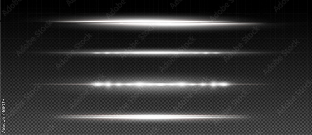 Aufkleber Elegant, glowing abstract background with sparkles, streaks, and lens flares. A futuristic design with bright lines, energy rays, and a bokeh gradient on transparent backdrop