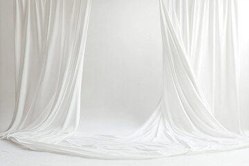 white curtains on white background