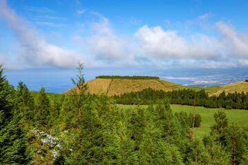 Crater Lagoa de Pau Pique, Sao Miguel Island, Azores, Portugal, Europe.