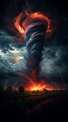 Epic fire and lightning clash high resolution picture