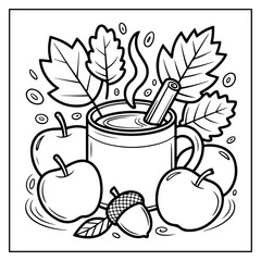Cozy Autumn Bold And Easy Coloring Book for Kids and Adults