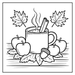 Cozy Autumn Bold And Easy Coloring Book for Kids and Adults