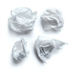 Fototapeta premium Crumpled Plastic Bags Isolated