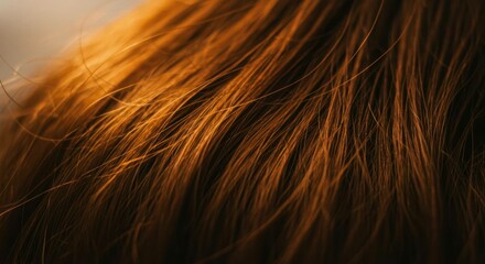 Close up shot of red hair, silky and shiny