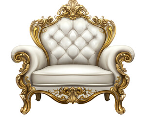 a white and gold chair
