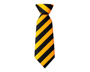 a yellow and black striped tie