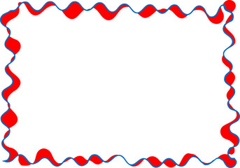 Obraz premium 赤と青のラインのフレーム