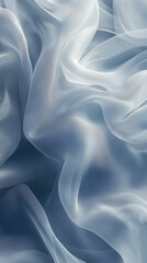A close up of soft white silk fabric, elegantly flowing with smooth folds, creating a delicate and luxurious feel.