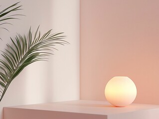 Minimalist Lamp & Palm