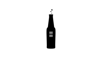 beer house, black isolated silhouette