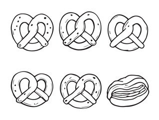 Minimalist Pretzels Snack Line Art for Food Design